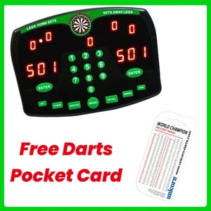 Dart Scorer Darts Deluxe Scoreboard Electronic and Pocket Card gift for him - Picture 1 of 6