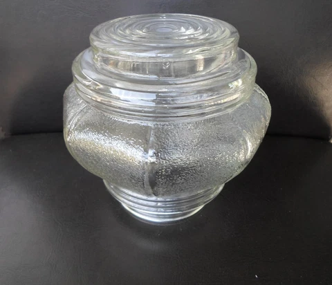 Antique Vintage Art Deco Glass Globe Clear Crown Shape for Light Fixture Cover