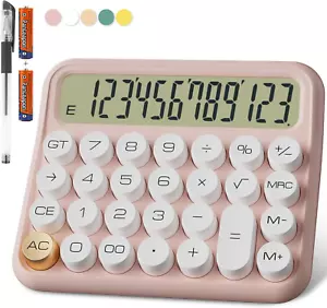 Mechanical Calculator 12 Digit Extra Large 5-Inch LCD Display, DECKLIT Battery D - Picture 1 of 12