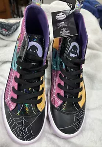 🆕 Jack & Sally Shoes  High Top Sneakers Nightmare Before Christmas NEW - Picture 1 of 6