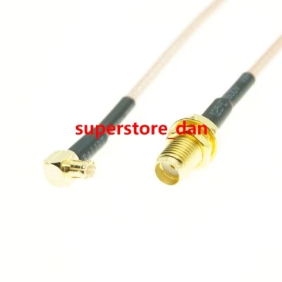 15/30/50cm RG316 MCX MALE RIGHT ANGLE to SMA FEMALE Bulkhead RF Pigtail Cable - Image 1 of 4