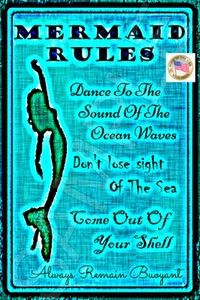*REGLAS DE SIRENA* ¡LETRERO DE METAL 8""X12""! ¡HECHO EN EE. UU.! BAÑERA DE HIDROMASAJE TIKI BAR LUAU PISCINA PLAYA - Imagen 1 de 1