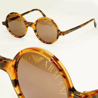 Gafas de sol Emporio Armani 1997 vintage lentes redondas estampado con logotipo marrón 523-S 153 Foto 1 de 4