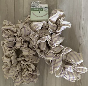 Lavender Stripe Canvas Ruffled Fabric Spring Garland Farmhouse Decor 6ft - Picture 1 of 3