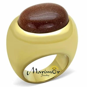 Anillo de moda de cóctel centel centelleante sintético acero inoxidable Ip oro 14k talla 5-10 - Imagen 1 de 7
