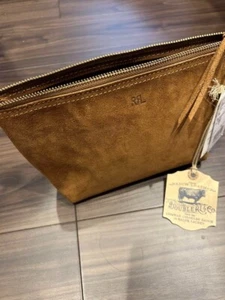 RRL RALPH LAUREN Herren Ralph Out Wildleder Tasche Braun Solid Zipper Small Bag NEU - Bild 1 von 5