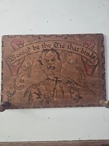 Blessed be the Tie that Binds Pyrography Burnt Wood Flemish Art Vintage - Picture 1 of 6