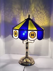 University of Notre Dame Tiffany & Co Style Stained Glass Lamp READ - Picture 1 of 12