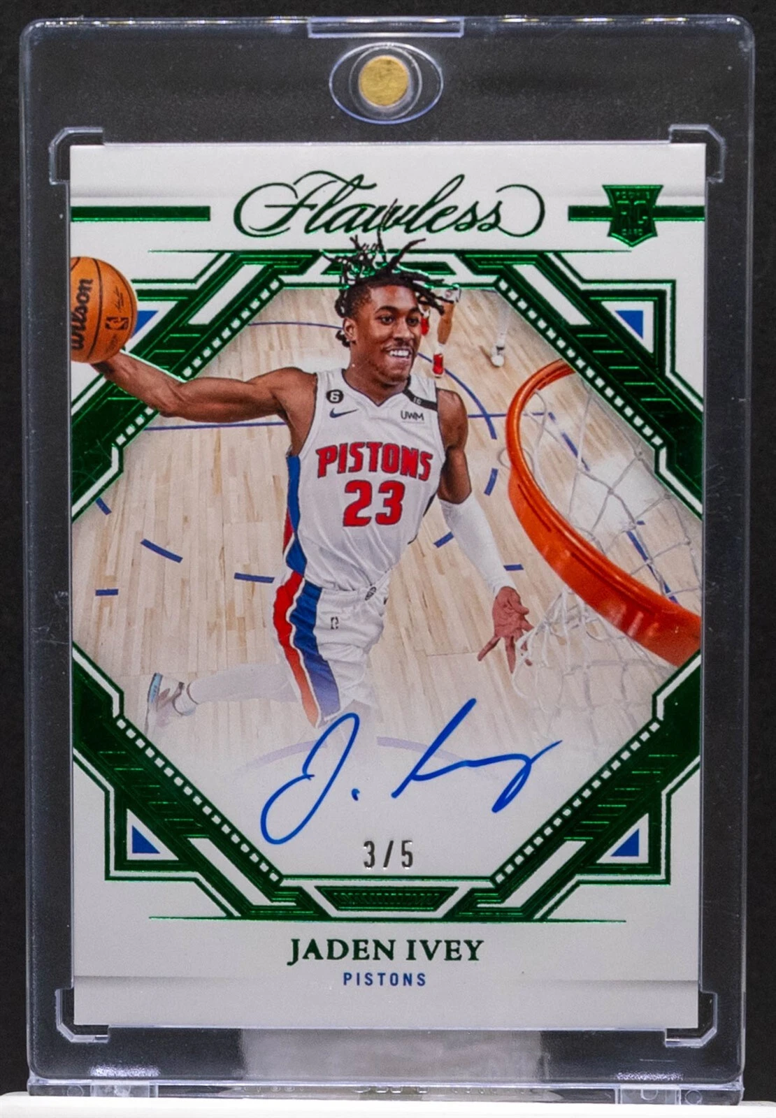 JADEN IVEY 2022 Panini Flawless Finishes Emerald RC Rookie On Card Auto 3/5