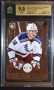 J. T. Miller 2013-14 Panini Totally Certified Rookie Platinum Gold 21/25 MNT 9.0