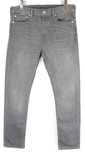 Levi's Herrenjeans W32/L32 Slim Fit Schnurrhaare Fade Effekt Graue Jeans - Picture 1 of 8