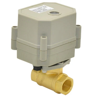 Válvula de bola motorizada de latón DN8 de dos vías 1/4 pulgadas AC/DC9-24V, con indicador Foto 1 de 4