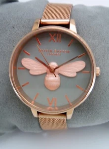 OLIVIA BURTON LUCKY BEE WOMENS WATCH OBW0741 STAINLESS STEEL MILANESE GENUINE - Picture 1 of 9