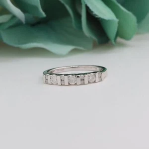 0.37 TW Tension Set Diamond Half Eternity Band Ring 10K White Gold Size 7.25 - Picture 1 of 9