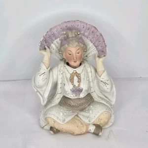 Statuina donna bisque nodder porcellana tedesca previsione terremoto antica  - Foto 1 di 12