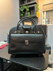 McKlein Rolling Leather Laptop Briefcase Bag Black - Picture 1 of 12
