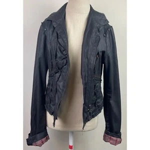 Iconoclast Brown Distressed Full Zip Grunge Jacket Women's Size T38 - Picture 1 of 4