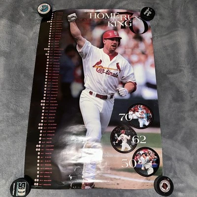 Vintage Mark Mcgwire Home Run King Poster 35” x 23” - Costacos 1998 - Cardinals - Image 1 of 4