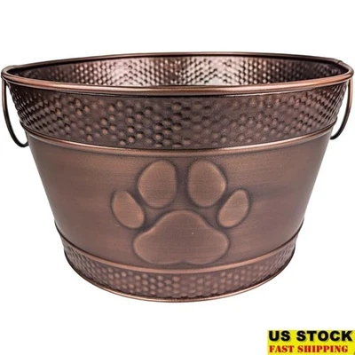 Contenedor de almacenamiento de papel de metal para perros organizador de herramientas para mascotas asas fáciles de limpiar nuevo Foto 1 de 4