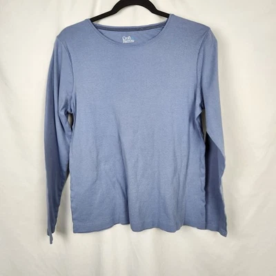 Croft & Barrow Mujer The Classic Camiseta Azul Manga Larga Camiseta Talla Mediana Foto 1 de 4