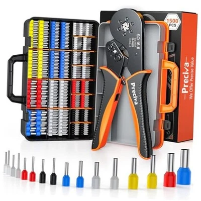  Kit de herramientas de prensado de virola - AWG 28-5 crimpadora de virola hexagonal con auto  Foto 1 de 4