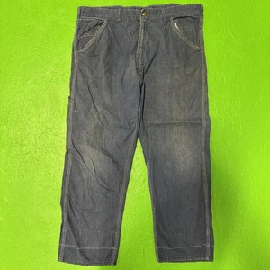 Vintage Sears Work Pants Mens 38x25 Denim Carpenter Utility Distressed 70s 80s - Picture 1 of 16