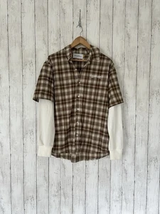 House Of Sunny Button Up Shirt Size XS Oversized Brown Check Long Sleeve Top - Picture 1 of 10