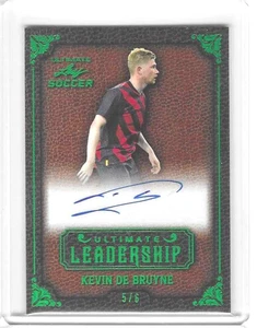 KEVIN De BRUYNE 2022 Leaf Ultimate Leadership Emerald GREEN AUTO #/6 Napoli - Picture 1 of 2