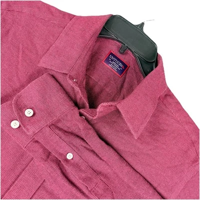UNTUCKit Veneto WF Men's Medium Cotton Red Long Sleeve Button Front Shirt - Image 1 of 4