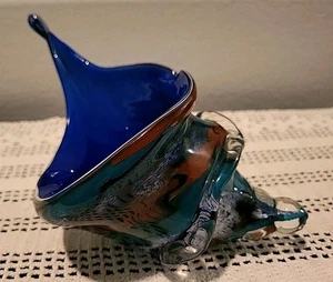 Mundgeblasenes Kunstglas Muschel 9"+ - lange mehrfarbige Muschelschale - Bild 1 von 15