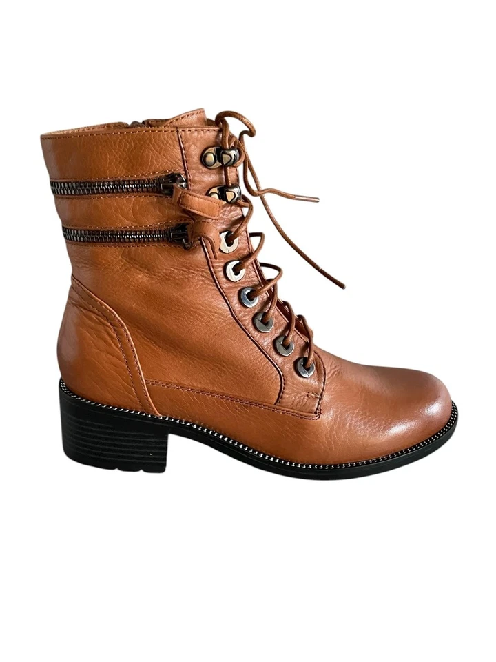 Linea Zeta Damen halbstiefel Größe 39 Farbe Cognac Schnürsenkel/Reisverschluß - Bild 1 von 4