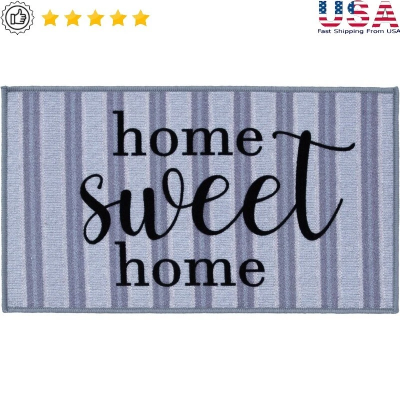 Alfombra de interior antideslizante resistente a las manchas resistente a la decoloración a rayas 17x30 nueva Foto 1 de 4