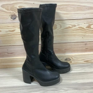 Aqua Billy Boots 8 Plateau Kniestrümpfe Kunstleder Made in Italy - Bild 1 von 15