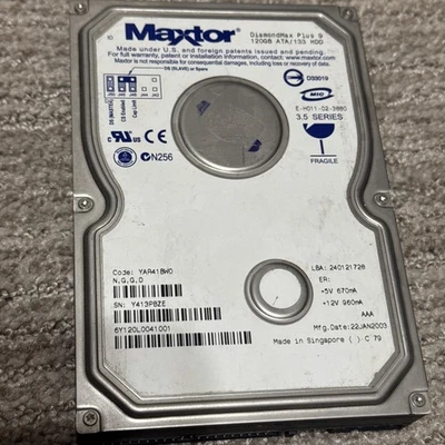 Maxtor DiamondMax Plus 9 120GB ATA Internal Hard Drive 3.5" 133 HDD TESTED - Image 1 of 4