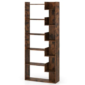 6-tier Bookshelf Tall Display Shelf w/11 Open Shelves 2 Anti-tipping Kits - Picture 1 of 9