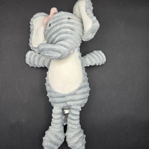 Chick Pea Gray Elephant Plush White Ears Belly Ribbed Stuffed Animal Lovey 10" - Picture 1 of 5