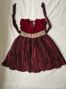 Zunie Girls Red Dress Short Sleeve Size 3T - e227 - Picture 1 of 5