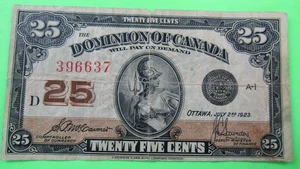 DOMINION of CANADA, 25 CENTS, P#11, DC-24c, McCavour / Sauders, 1923 - Picture 1 of 2