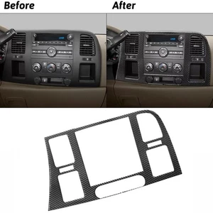Carbon Fiber Interior Radio Console Cover Trim For 2007-2013 Silverado/Sierra WT - Picture 1 of 12