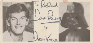 1980's DAVID PROWSE signed Darth Vader Star Wars Fan Club Photo PLEASE READ - Picture 1 of 2