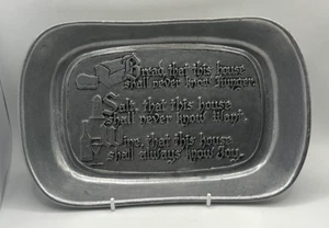 Vintage Wilton Pewter Tray, House Blessing, Bread, Salt and Wine Rare In UK - Picture 1 of 13