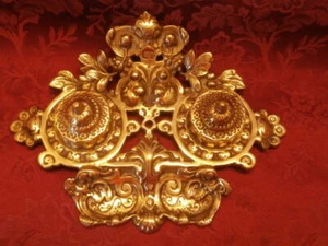 ANTICO POZZO INCHIOSTRO BRONZO/OTTONE FRANCESE BOROQUE BELLE EPOQUE DAL 1850 - Foto 1 di 12