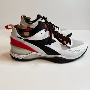 Diadora Blushield Torneo AG - White / Black / Fiery Red Mens 10 - Picture 1 of 13