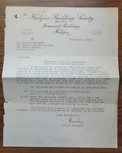 1953 Halifax Building Society Permanent Buildings Halifax Letter - Picture 1 of 1