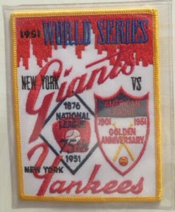 #51 Willabee & Ward NEW YORK YANKEES GIANTS 1951 WORLD SERIES PATCH - Picture 1 of 2