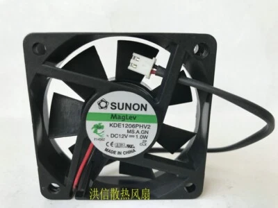 SUNON 6015 KDE1206PHV2 DC12V 1.0W 60MM Maglev Quiet Fan 2pin - Image 1 of 4