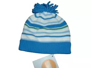 Gymboree Baby Boys Choo Choo Blue Striped Sweater Hat Beanie Size Newborn NB NWT - Picture 1 of 2