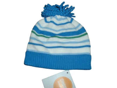 Gymboree Baby Boys Choo Choo Blue Striped Sweater Hat Beanie Size Newborn NB NWT - Image 1 of 2