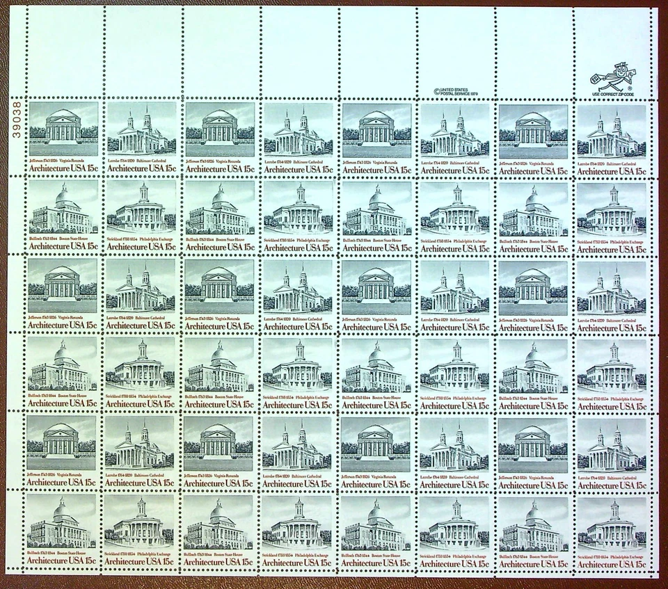 Scott#  1782a 1779-1782) - 1979 Architecture Sheet of 40 MNH - Image 1 of 1