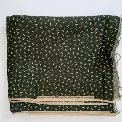 Hannah & Jacob Jill Kemp Bears Paw Design Green Floral Print Fabric 2.5 YDS - Image 1 of 4